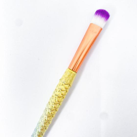 Imagem de Kit 12 Pinceis de maquiagem sereia glitter multifuncional