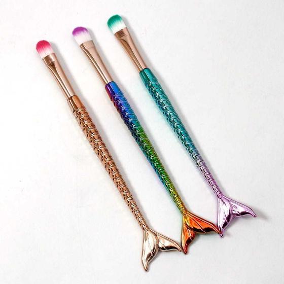 Imagem de Kit 12 Pinceis de maquiagem sereia glitter utensílio