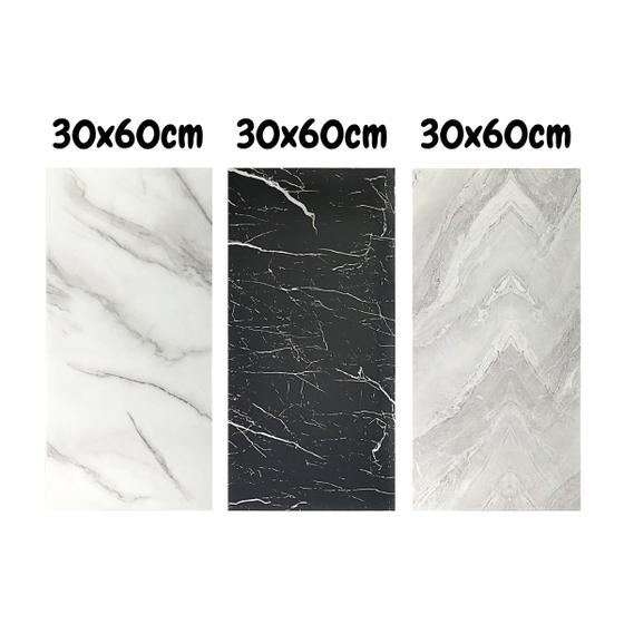 Imagem de Kit 12 Placa Decorativa Papel de Parede Adesivo Mármore Moderno Marmorizado Reforma Decoração Cozinha Piso Chão Banheiro