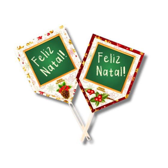 Imagem de Kit 12 Placas Identificadoras Natal - 6,0cm x 15,0cm