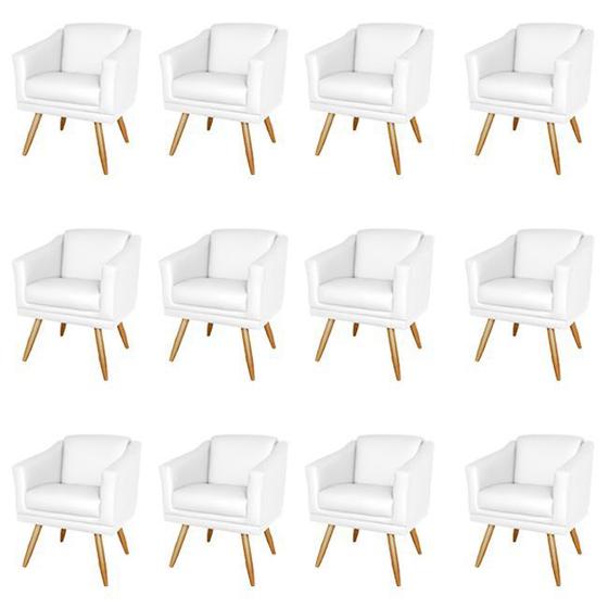 Imagem de Kit 12 Poltronas Decorativa San Diego Sala Recepção Escritório Branco