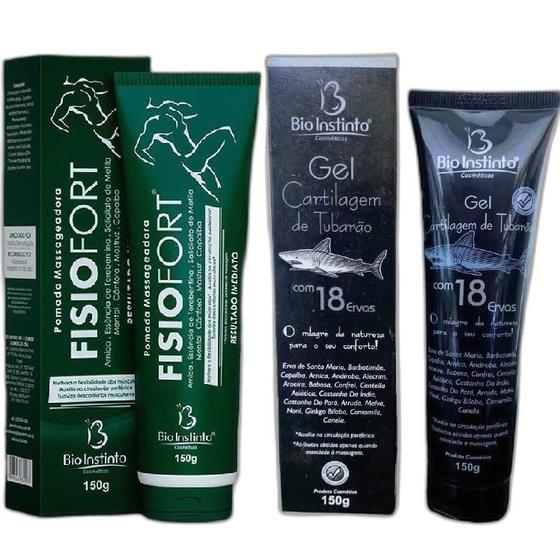 Imagem de Kit 12 Pomada Fisio + 12 Gel Tubarão  Bio Instinto