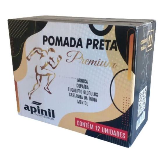 Imagem de Kit 12 Pomada Preta Massageadora Premium Castanha da india