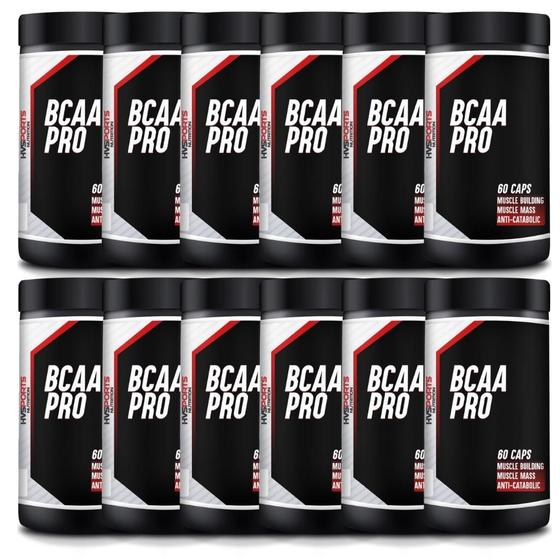 Imagem de Kit 12 potes bcaa pro amino 60 capsulas - hvsport