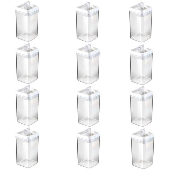 Kit 12 Potes Herméticos em Acrílico 2,3 Litros Injeplastec 0287 Menor preço em Kit 12 Potes Herméticos em Acrílico 2,3 Litros Injeplastec 0287