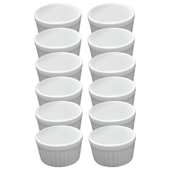 Imagem de Kit 12 Ramekin Finger Food 40 Ml Mini Porcelana Canelado