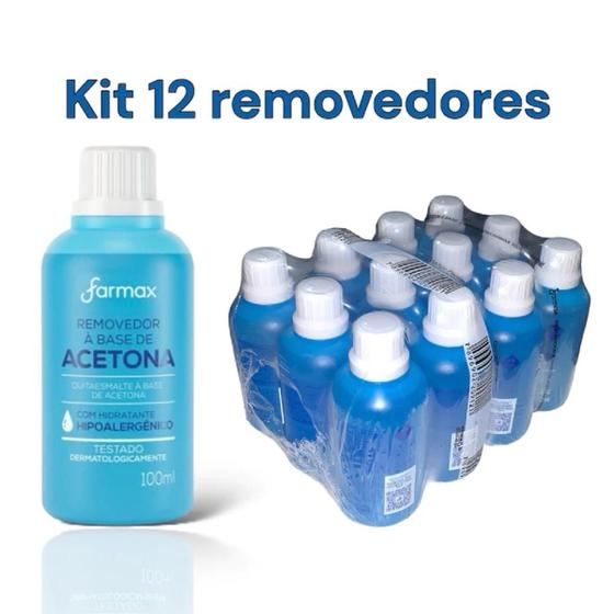 Imagem de Kit 12 Removedor de Esmalte Com Acetona 100ml - Farmax