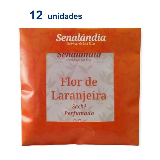 Imagem de Kit 12 Sachê Perfumado Gaveta Guarda Roupa Lavanda Laranjeira Cerejeira  Vanilla de 25g - Envio Já