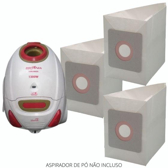 Imagem de Kit 12 Saco Coletor P/Aspirador Britânia 1390 Maxx Red 1200W