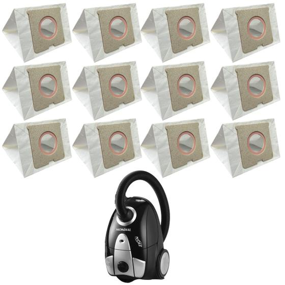 Imagem de Kit 12 Saco Coletor P/Aspirador Mondial Zion 1500W AP03 - Refil Compatível Descartável