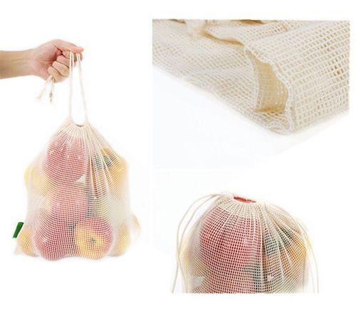 Imagem de Kit 12 Saco De Algodão  Alimentos Frutas Legumes Multiusos