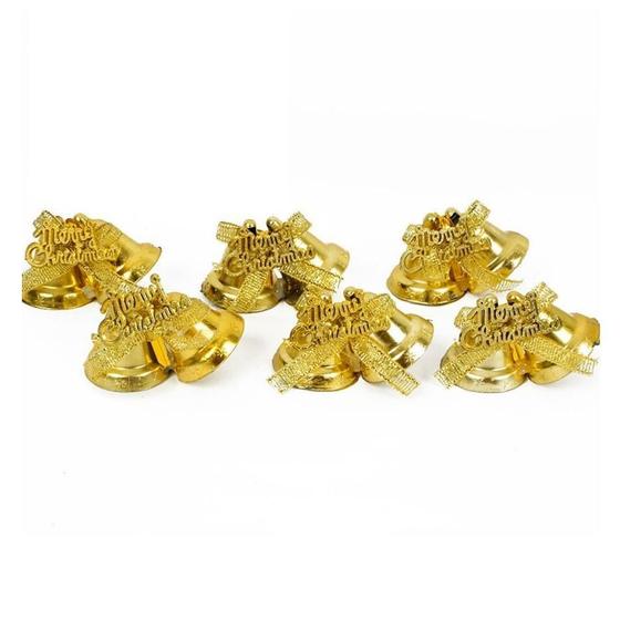 Imagem de Kit 12 Sinos Dourado Decoração Natalina 3cm