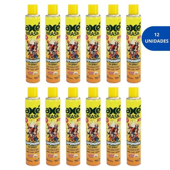 Imagem de kit 12 Spray Espuma Neve Artificial de Festa Carnaval Espuminha Axé Brasil 500ml