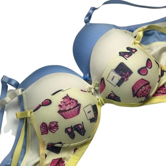 Imagem de Kit 12 Sutien Com Bojo Lingerie Infantil Menina Moça Top Adolescente