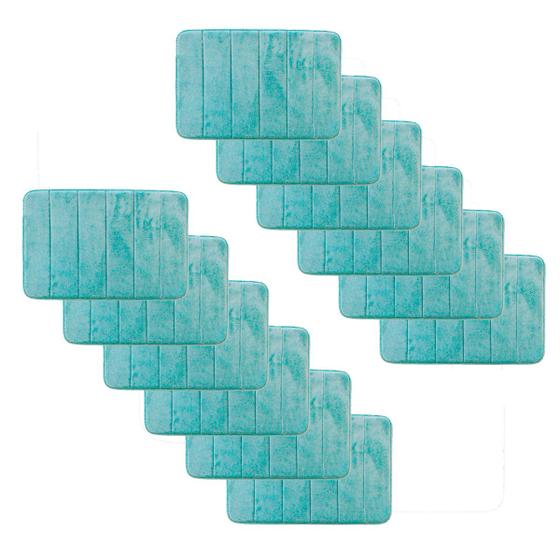 Imagem de Kit 12 Tapetes de Banheiro Antiderrapante Emborrachado Macio Super Soft 60x40cm