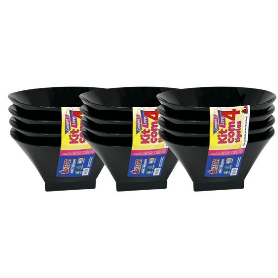 Kit 12 Tigela Cumbuca Bowl 500ml Quadrada Polipropileno Servir Cozinha Menor preço em Kit 12 Tigela Cumbuca Bowl 500ml Quadrada Polipropileno Servir Cozinha