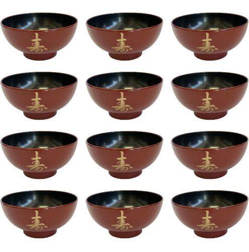 Imagem de Kit 12 Tigelas Cumbuca Bowl Para Poke Sopa Lamen Missoshiro Vermelho