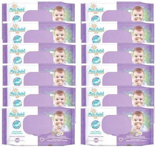 Imagem de Kit 12 Toalha Umedecida Com 100 Unidades - Meu Bebe Soft