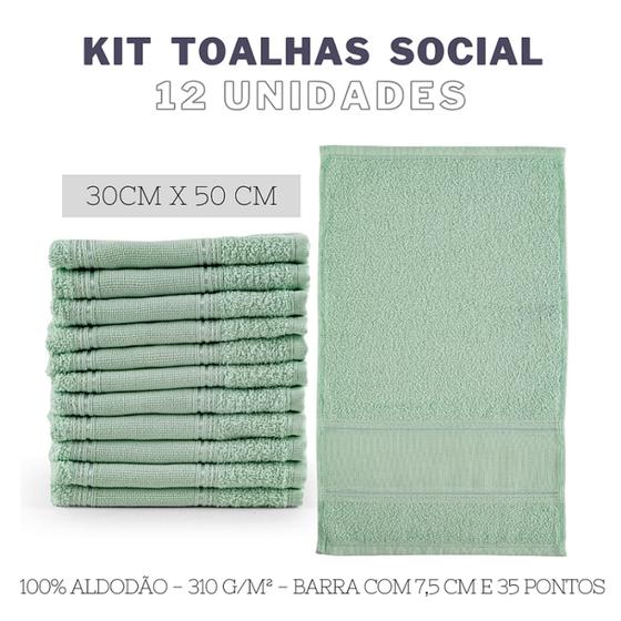 Imagem de Kit 12 toalhas de lavabo social  - CORES