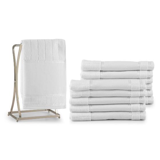 Imagem de Kit 12 Toalhas para Lavabo Social 100% Algodão 30x50cm - Bellarte