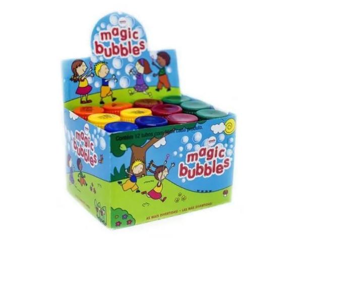 Imagem de Kit 12 Tubos Bolha De Sabão Magic Bubble p/ lembrancinha