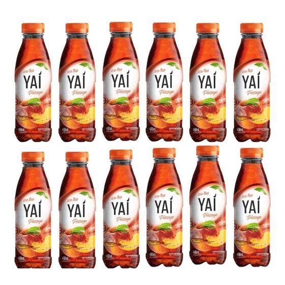 Imagem de Kit 12 Un Cha Ice Tea Yai Pessego Pet 450ml