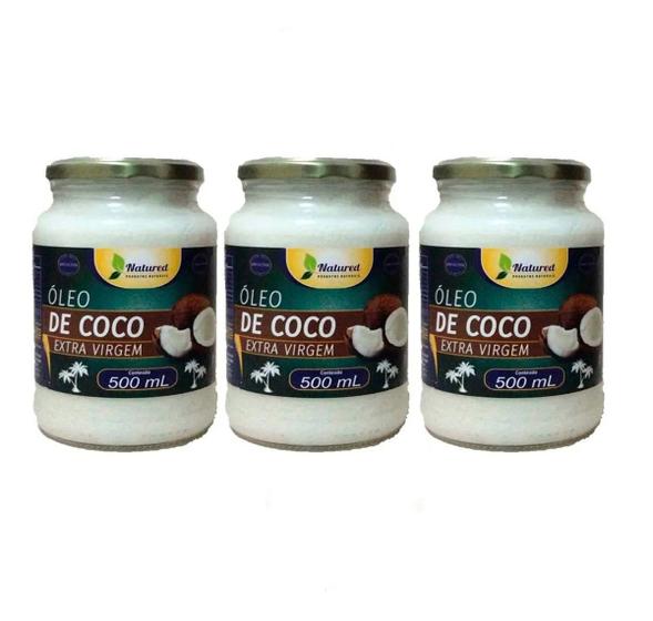 Kit 12 Un Óleo De Coco 500ml Extra Virgem - Natured Imagem de Kit 12 Un Óleo De Coco 500ml Extra Virgem
