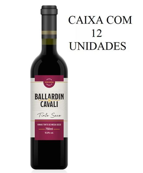 Imagem de Kit 12 Un Vinho Tinto Seco Ballardin & Cavali 750 ml