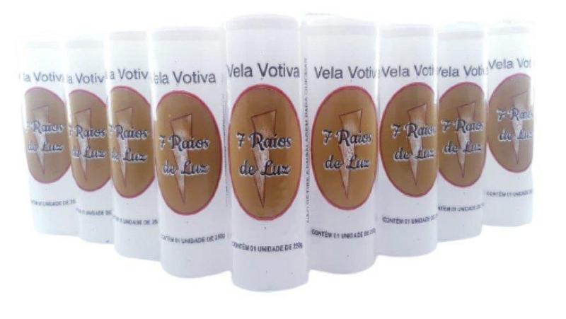 Imagem de Kit 12 Und Velas Votivas De 7 Dias Brancas - 210 Gr Cada