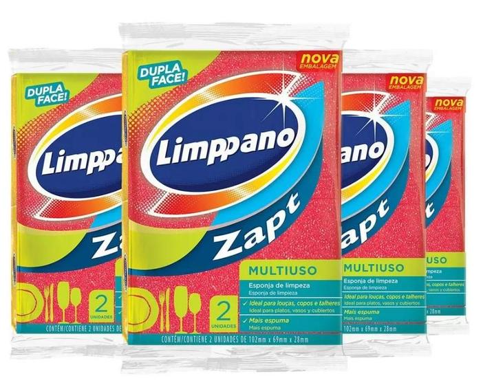 Imagem de Kit 12 Unidades Esponja Zapt Limppano com 2 unids