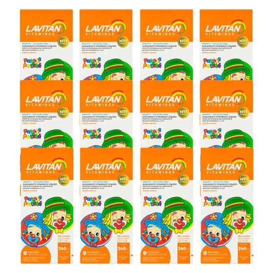 Imagem de Kit 12 Unidades Lavitan Kids Laranja 240ml