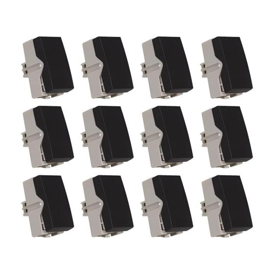 Imagem de Kit 12 unidades - mg módulo interruptor paralelo 10a-250v ebony clean (16809)