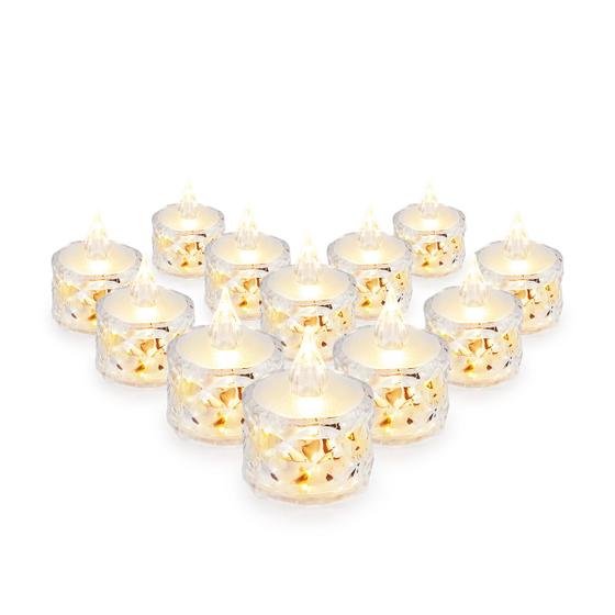 Imagem de Kit 12 Velas De Led Transparente Luz Noturna Acrilico Linda