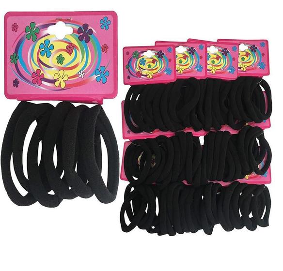 Imagem de Kit 120 Elásticos Preto Xuxinha Para Cabelo Infantil