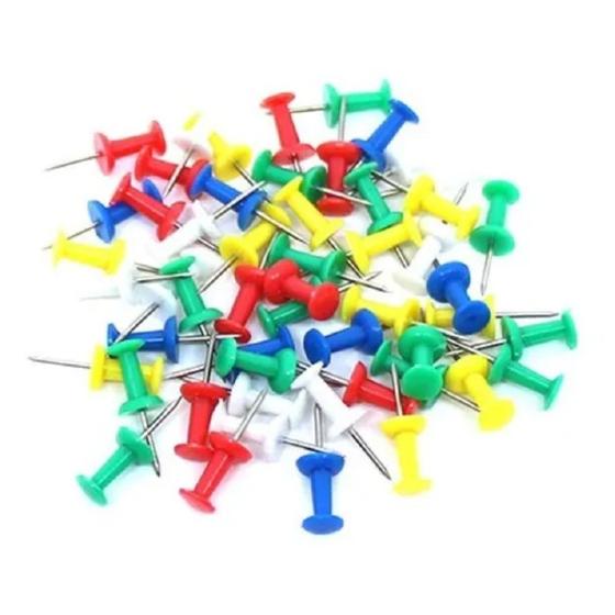 Kit 120 Tachinha Colorida P Quadro Cortiça Mural Feltro Foto Coisaria