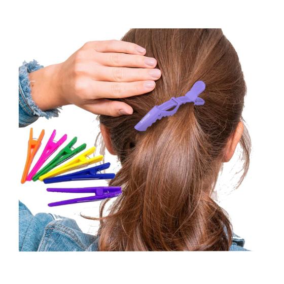 Imagem de Kit 12un Bico de Pato Presilha p/ Cabelo - Coloridas