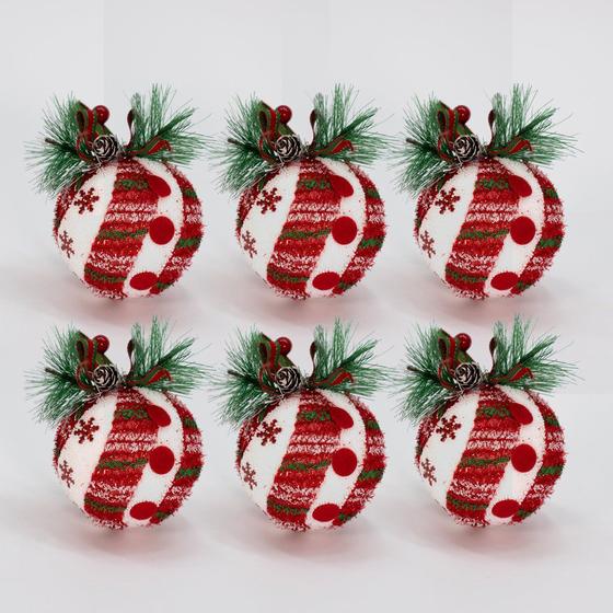 Imagem de Kit 12Un Enfeite Bolas Vermelha Decorativa Arvore Natal 80mm