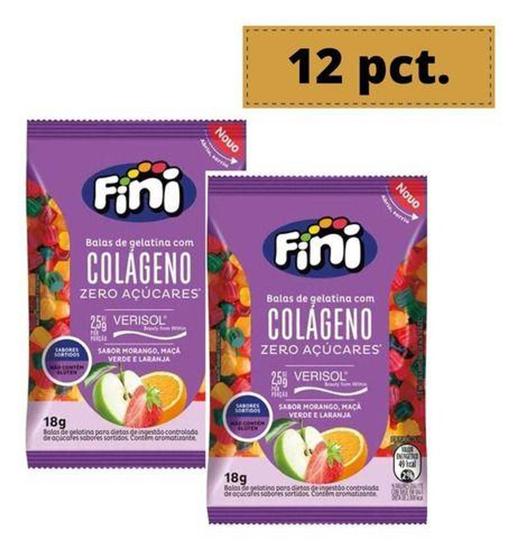 Kit 12un. Fini Balas De Gelatina Com Colageno Verisol 18g Menor preço em Kit 12un. Fini Balas De Gelatina Com Colageno Verisol 18g