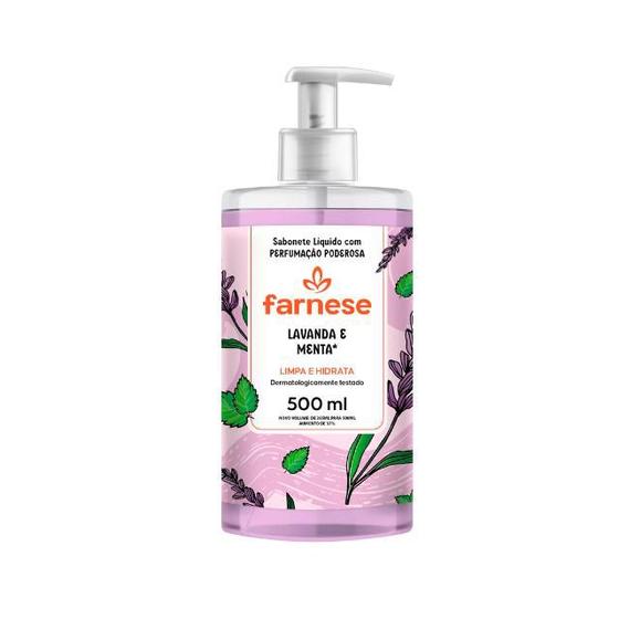 Imagem de Kit 12uni Sabonete Liquido Lavanda E Menta 500mL Farnese 