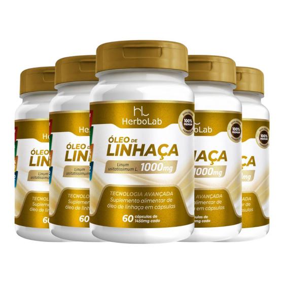 Imagem de Kit 12x Atacado  ÓLEO DE LINHAÇA 60 CAPS - HERBOLAB D