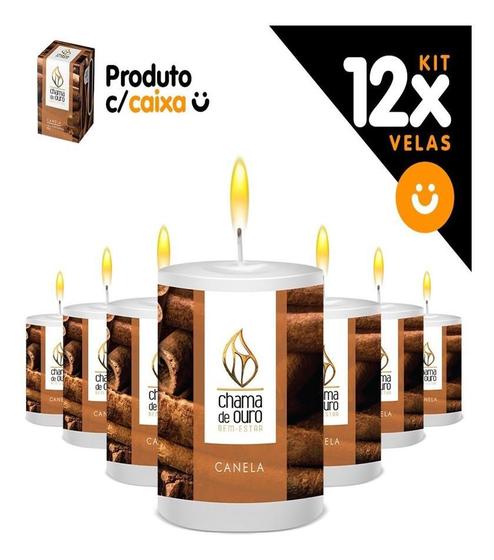 Imagem de Kit 12x Vela Aromática Vela Perfumada 60g - Canela