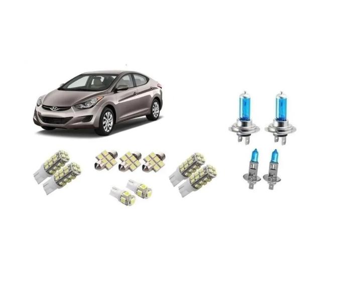 Imagem de Kit 13 Lampadas Brancas Farol H7 H1 + Leds Hyundai Elantra