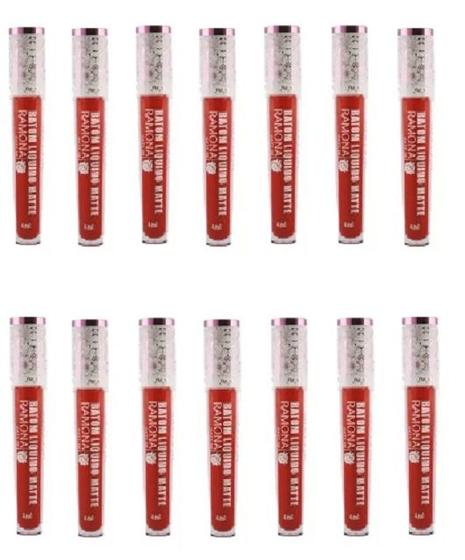 Imagem de Kit 14 Batom L. Matte Cor 13 Dama de V. 4ml - Ramona Make Up