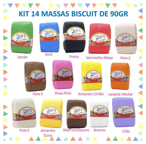 Imagem de Kit 14 Massas De Biscuit - Jl Artesanato 90 Gramas