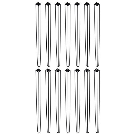Imagem de Kit 14 Pés de Metal 90 CM Hairpin Legs Aparador e Mesa de Canto Preto G41