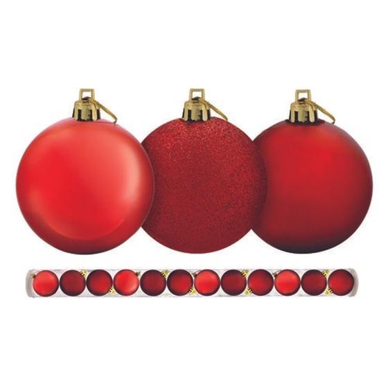 Imagem de Kit 15 Bolinhas de Natal 3cm Vermelha