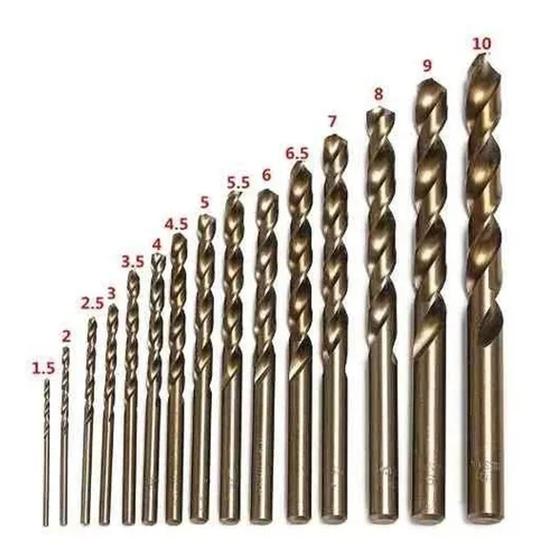 Kit 15 Brocas Cobalto Furar Aço, Ferro, Cobre 1.5 A 10 Mm - SteelTools ...