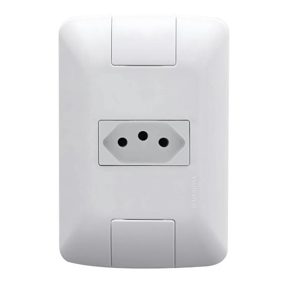 Imagem de Kit 15 Conjunto Tomada Simples Comp 10a Aria 4x2 Tramontina Cor Branco