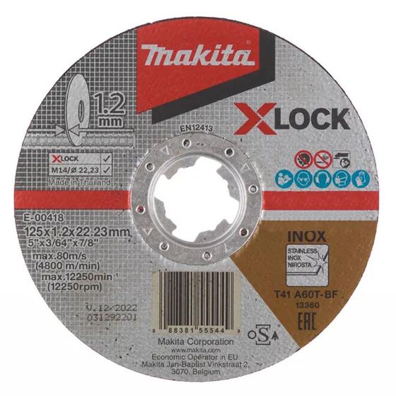 Imagem de Kit 15 Discos para Inox 5" X 1,2mm X 7/8" X-lock E-00418 - Makita