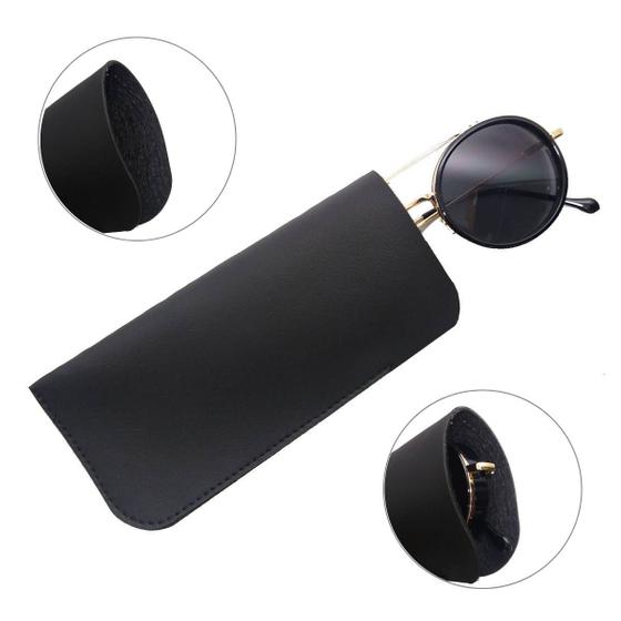 Imagem de Kit 15 Estojo para Oculos Porta Oculos de Sol Case Capinha Portatil Fino Preto